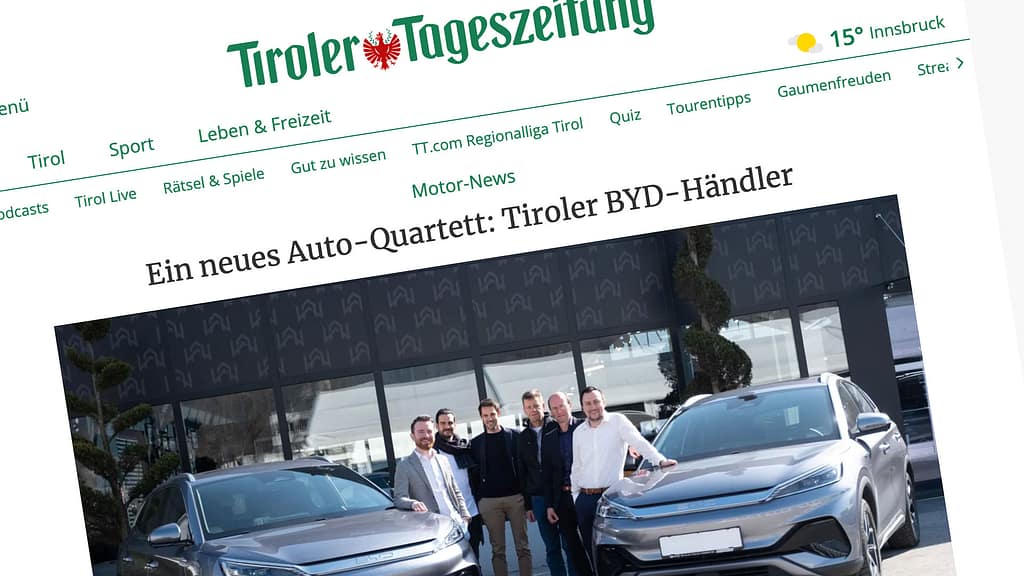 Auto Bernhard wird offizieller BYD Händler in Tirol